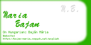 maria bajan business card